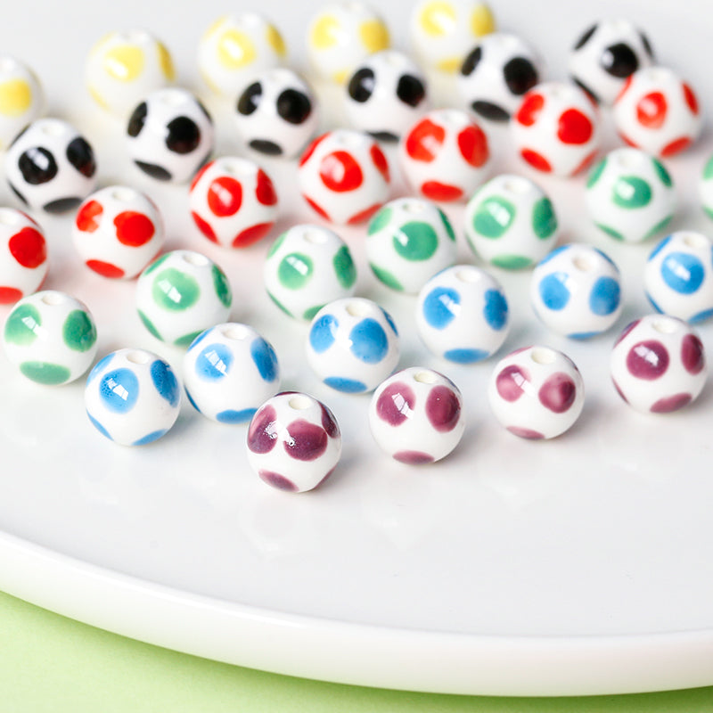 Wholesale 30pcs Color Big Wave Ceramic Round Beads